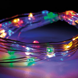 Basics Guirlande lumineuse multicolore à 40 LED, fil de fer argenté, 195 cm