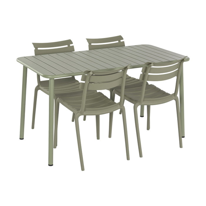 Ensemble Table + 4 Chaises Home ESPRIT Vert 140 x 70 x 75 cm Ensemble Table + 4 Chaises Home ESPRIT Vert 140 x 70 x 75 cm