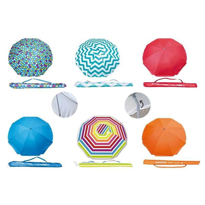 Parasol Ø 200 cm Oxford Protection contre les UV 8 Tiges Aluminium Parasol Ø 200 cm Oxford Protection contre les UV 8 Tiges Aluminium