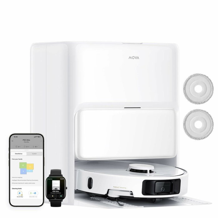 Mova MOVA P50 Pro Ultra - Robot Aspirateur Laveur avec Station