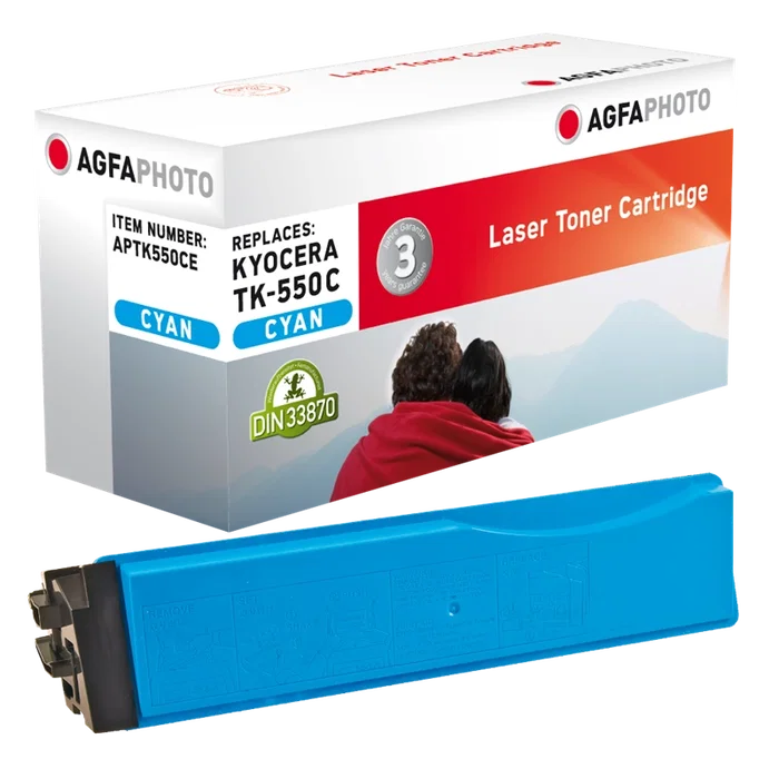 Agfa Photo APTK550CE Toner cyan pour TK-550C, 6000 pages Agfa Photo APTK550CE Toner cyan pour TK-550C, 6000 pages