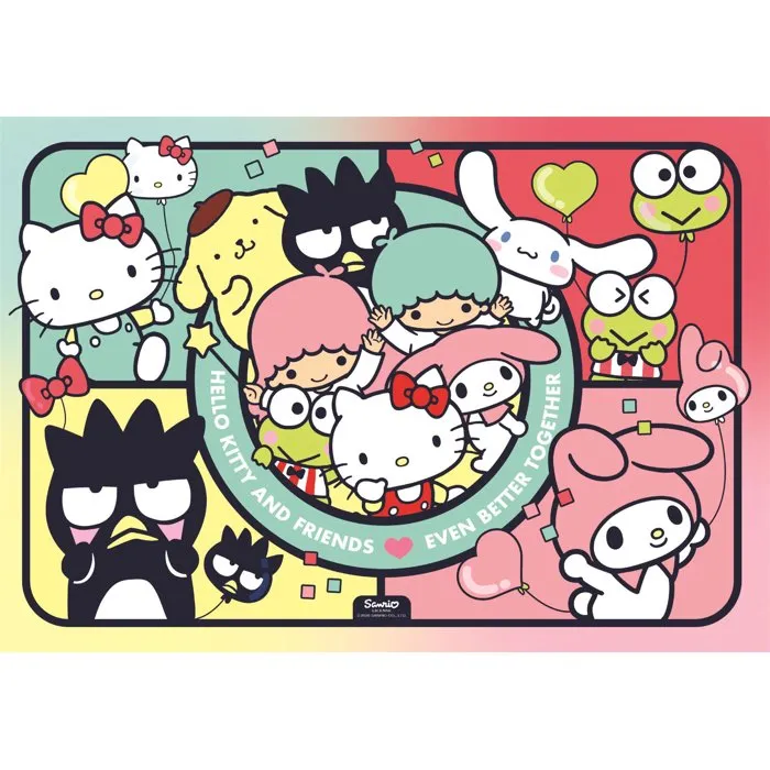 Clementoni Puzzle 104 pièces Hello Kitty et ses Amis - Enfant dès 6 ans - 48,5 x 33,5 cm