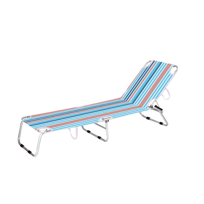 Marbueno Tumbona Plegable Rayures Orange et Bleu Plage Piscine 187x58x24 cm 10466