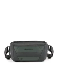 Piquadro Trakai Sac banane en tissu pour hommes - Gris