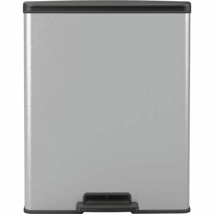Curver DECO BIN Poubelle rectangulaire à pédale 65 L Gris métallisé Curver DECO BIN Poubelle rectangulaire à pédale 65 L Gris métallisé
