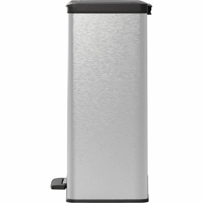 Curver DECO BIN Poubelle rectangulaire à pédale 65 L Gris métallisé Curver DECO BIN Poubelle rectangulaire à pédale 65 L Gris métallisé