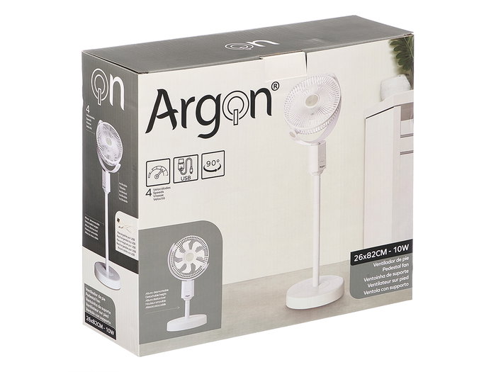 Argon Ventilateur sur pied USB blanc 10W 32x28x11cm rechargeable (Set de 4)