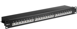 MicroConnect PP-014 Panneau de brassage 19 pouces, 24 ports CAT6, Noir