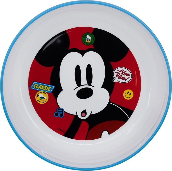 Licensing Bol Premium Bicolor Antidérapant Mickey CZ11289 Enfant 4+ Plastique Alimentaire Recyclable Micro-ondes