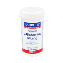 Lamberts L-Glutamina 500 mg 90 gélules Complément Alimentaire Acide Aminé Musculation