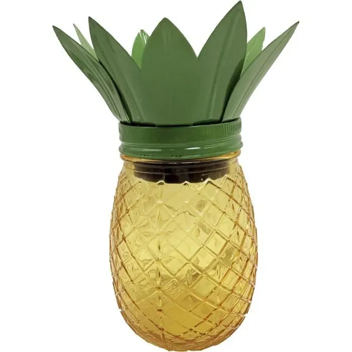 Galix Lampe Solaire Décorative Ananas 5 LED Blanc Chaud Éclairage Extérieur 8h Autonomie Métal Verre Galix Lampe Solaire Décorative Ananas 5 LED Blanc Chaud Éclairage Extérieur 8h Autonomie Métal Verre