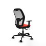 Chaise Jorquera Synchrone/Traslack tissu Orange foncé Maille Blanc Base en nylon noir Accoudoir 1D Sans appui-tête Roulettes 65mm nylon