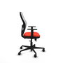 Chaise Jorquera Synchrone/Traslack tissu Orange foncé Maille Blanc Base en nylon noir Accoudoir 1D Sans appui-tête Roulettes 65mm nylon