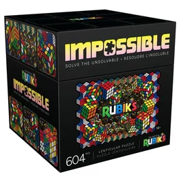 Spin Master Puzzle Impossible 604 Pièces Lenticulaires Rubik's - 2 Puzzles en 1