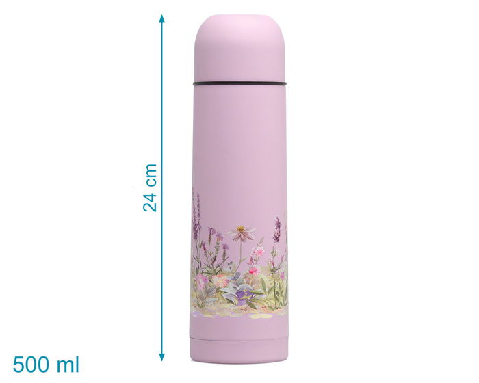 KioKids Termo Gourde Isotherme pour Bébé 500 mL Lavande Little Sauvage - Garde Froid 24h, Chaud 12h