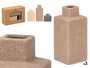 Giftdecor Lot de 3 Vases Carrés en Céramique 29x11x21 cm Assortis Couleurs Beige Marron Noir (Set de 4)