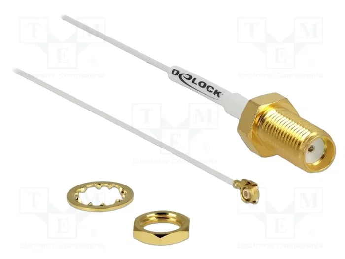DELOCK Câble coaxial IPEX MHF 2 vers SMA femelles, 200mm DELOCK Câble coaxial IPEX MHF 2 vers SMA femelles, 200mm
