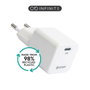 eSTUFF Chargeur USB-C GaN INFINITE 30W PD EU - Blanc - 98% Plastique Recyclé - Technologies PD, QC3.0, PPS - Pour Smartphones et Tablettes