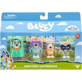 Bluey - Coffret de 4 figurines articulées Les Grands-Mères - À collectionner - Dès 3 ans