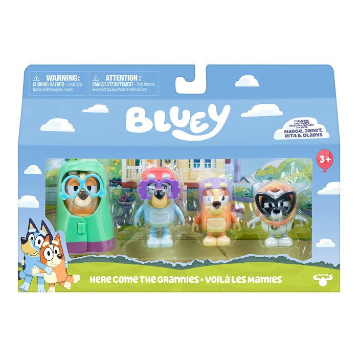 Moose Coffret de 4 figurines Bluey - Les grands-mères Moose Coffret de 4 figurines Bluey - Les grands-mères