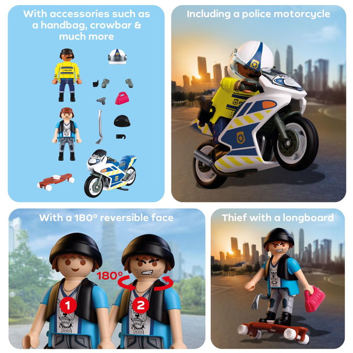 Playmobil City Action Course-poursuite en moto 72079, 17 pièces Playmobil City Action Course-poursuite en moto 72079, 17 pièces