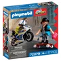 Playmobil 72079 - Set de Figurine et Véhicule Course-poursuite en Moto de Police avec Motard et Bandit pour Enfants