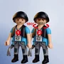 Playmobil 72079 - Set de Figurine et Véhicule Course-poursuite en Moto de Police avec Motard et Bandit pour Enfants