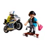 Playmobil 72079 - Set de Figurine et Véhicule Course-poursuite en Moto de Police avec Motard et Bandit pour Enfants
