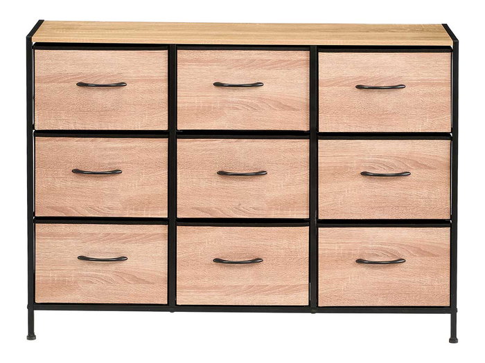 GIFTDECOR Meuble 9 tiroirs effet bois Madera-Negro