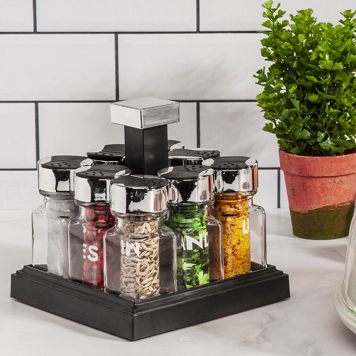 Cook Concept Especiero Giratorio avec 8 Bocaux en Verre Cook Concept Especiero Giratorio avec 8 Bocaux en Verre