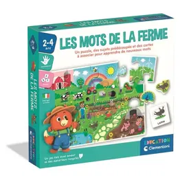 Clementoni - Les mots de la ferme - Puzzle éducatif en grandes pièces pour tout-petits 18 mois - Découverte des animaux de la ferme et développement du langage