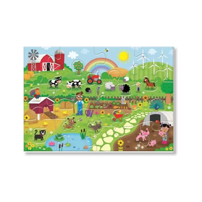Clementoni - Les mots de la ferme - Puzzle éducatif en grandes pièces pour tout-petits 18 mois - Découverte des animaux de la ferme et développement du langage