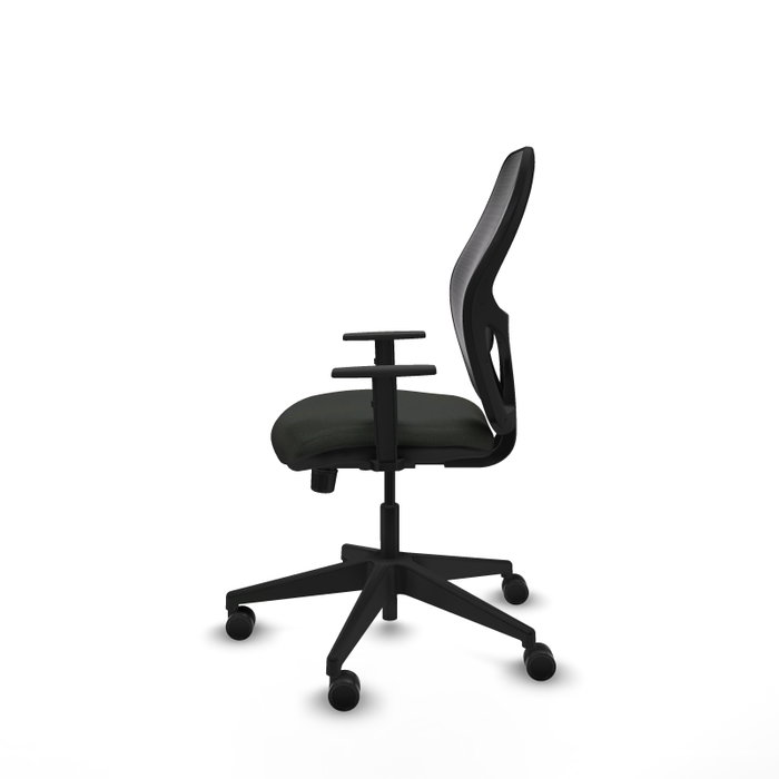 Chaise Alocén Synchro 3 positions tissu Noir Base pyramidale noire Accoudoir 1D Sans appui-tête Roulettes 65mm nylon Chaise Alocén Synchro 3 positions tissu Noir Base pyramidale noire Accoudoir 1D Sans appui-tête Roulettes 65mm nylon