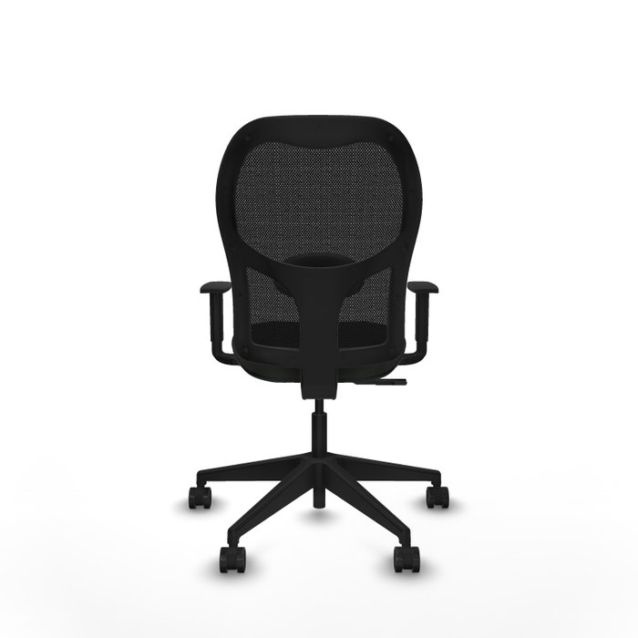 Chaise Alocén Synchro 3 positions tissu Noir Base pyramidale noire Accoudoir 1D Sans appui-tête Roulettes 65mm nylon Chaise Alocén Synchro 3 positions tissu Noir Base pyramidale noire Accoudoir 1D Sans appui-tête Roulettes 65mm nylon