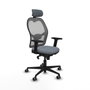 Piqueras y Crespo Chaise de Bureau 2D036G2 Gris avec Appui-tête