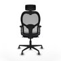 Piqueras y Crespo Chaise de Bureau 2D036G2 Gris avec Appui-tête