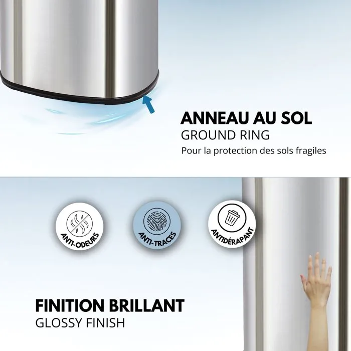 Kitchen Move MAJESTIC 80L - Poubelle de cuisine automatique en acier inoxydable