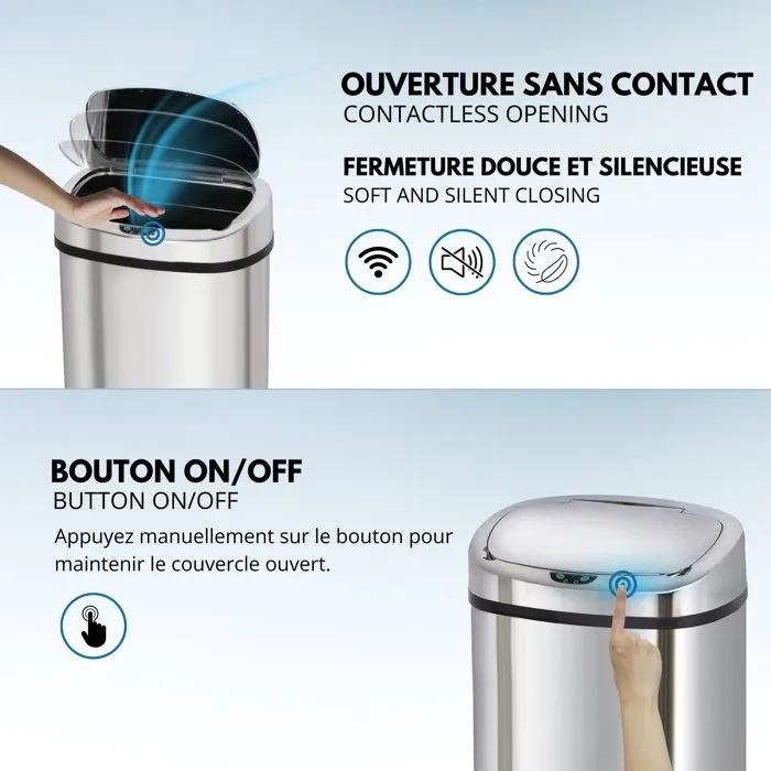 Kitchen Move MAJESTIC 80L - Poubelle de cuisine automatique en acier inoxydable