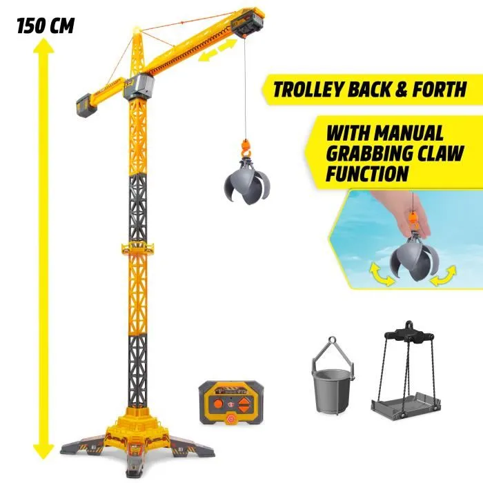 Smoby Grue de Construction Jouet Télécommandée Dickie 203729023, 150 cm, Radio-Commande Smoby Grue de Construction Jouet Télécommandée Dickie 203729023, 150 cm, Radio-Commande