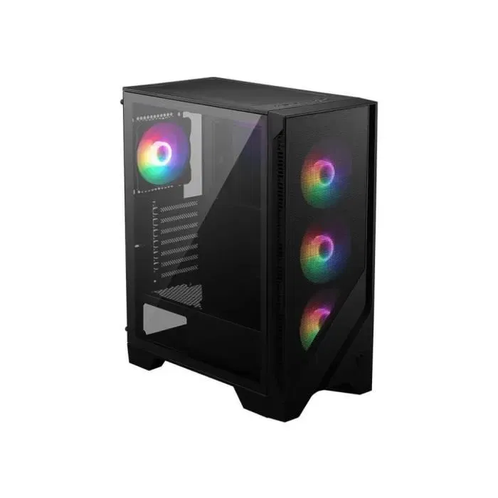 MSI MAG FORGE 120A AIRFLOW - Boîtier PC moyen tour, 6 ventilateurs Auto-RGB 120 mm, compatible GPU RTX 40 et radiateur 240 mm
