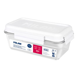 Milan Nata 624 Boîte de conservation hermétique Tritan rectangulaire blanc 1,2 L