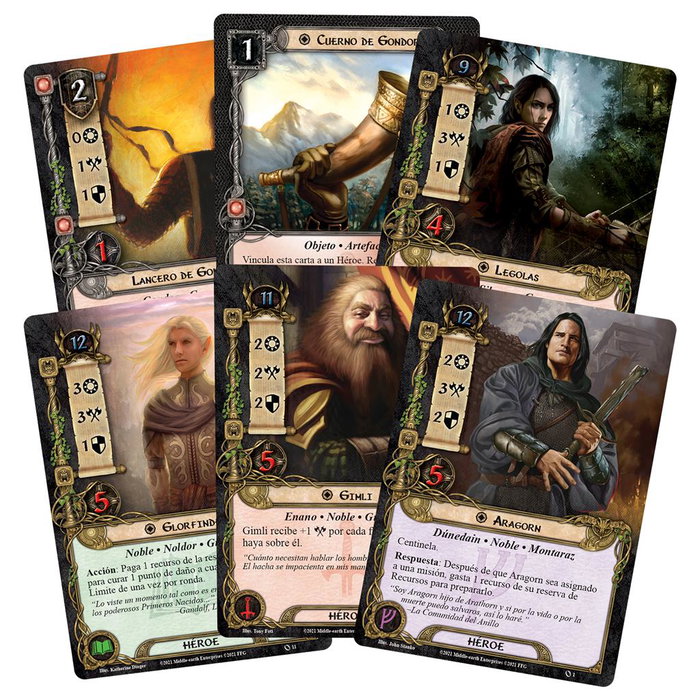 Asmodee Le Seigneur des Anneaux : Jeu de Cartes Boîte de Base Édition Révisée