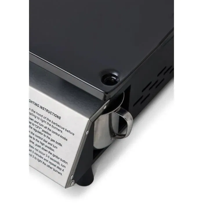 Cookingbox Plancha gaz CALI - 4 brûleurs, 9.6 kW, surface acier émaillé 77x35 cm (82x45x22 cm)