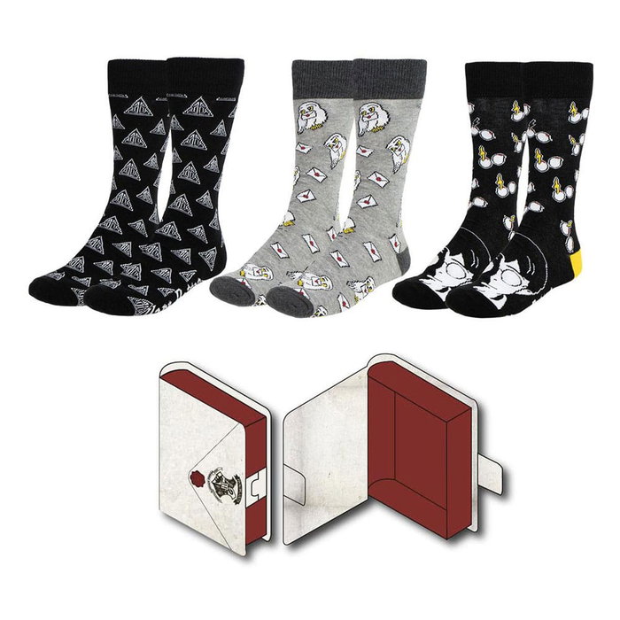 Cerdá Pack de 3 paires de chaussettes Harry Potter Taille 38-45 Cerdá Pack de 3 paires de chaussettes Harry Potter Taille 38-45