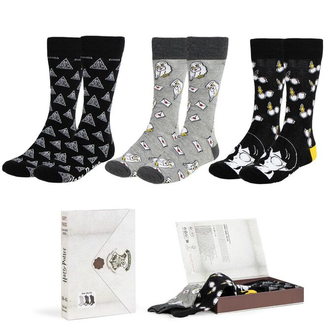 Cerdá Pack de 3 paires de chaussettes Harry Potter Taille 38-45 Cerdá Pack de 3 paires de chaussettes Harry Potter Taille 38-45
