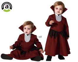 Déguisement Vampiresse Bordeaux Avec Détails en Dentelle Pour Bébé Fille 6-12 Mois - Costume Bébé Condessa pour Halloween