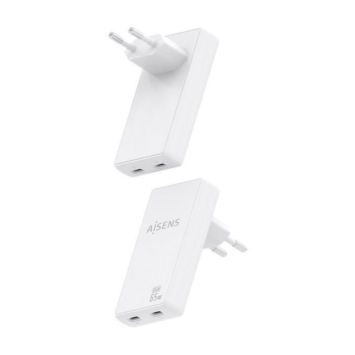 Chargeur mural Aisens ASCH-65W2P077-W Blanc 50 W