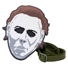 Loungefly Sac à dos Michael Myers Halloween en cuir vegan avec bandoulière ajustable, détails phosphorescents et broderies - 16.25x19.37x7.5 cm
