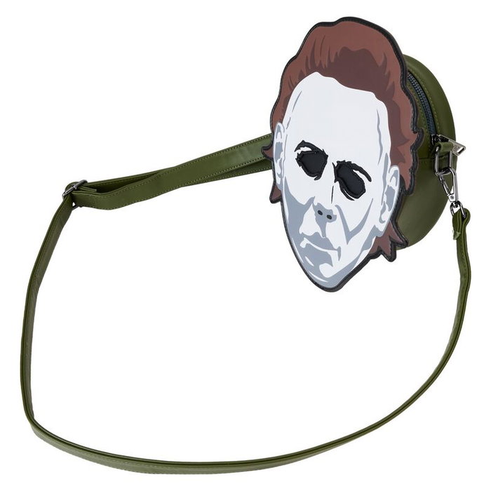 Loungefly Sac à dos Michael Myers Halloween en cuir vegan avec bandoulière ajustable, détails phosphorescents et broderies - 16.25x19.37x7.5 cm Loungefly Sac à dos Michael Myers Halloween en cuir vegan avec bandoulière ajustable, détails phosphorescents et broderies - 16.25x19.37x7.5 cm