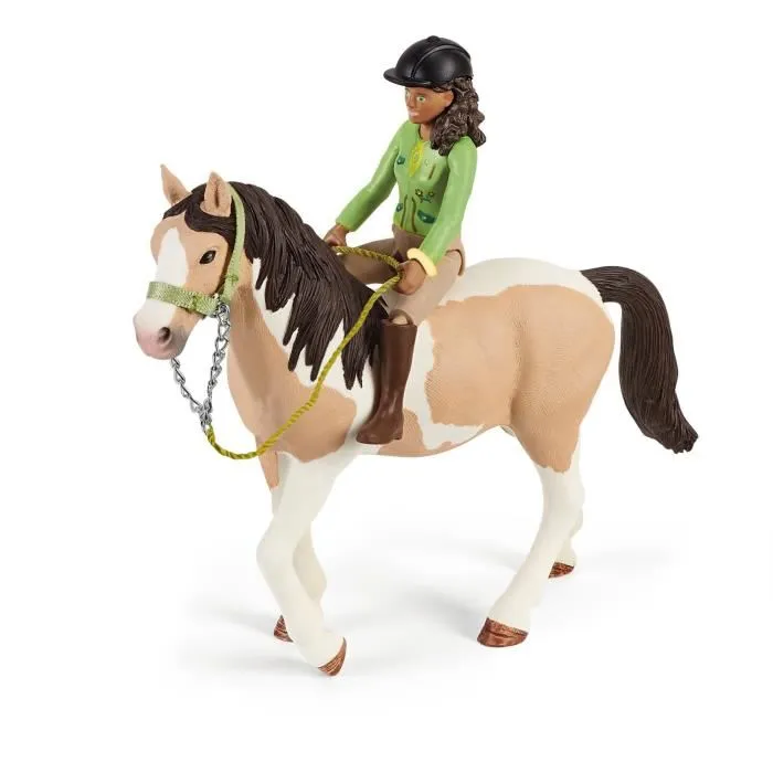 Schleich - Aventures au camping de Sarah, coffret figurines avec 23 éléments dont 1 cheval et 1 personnage - HORSE CLUB 42533